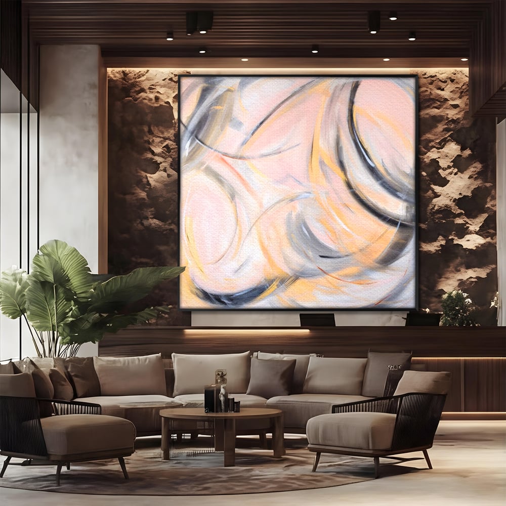 Tablou Canvas Premium LuxCanva® A1590, Exprimare Libera , Dormitor, Cercuri De Culoare, Decorativ, Abstract, Living, Culori Vibrante