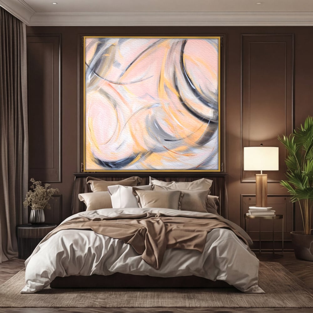 Tablou Canvas Premium LuxCanva® A1590, Exprimare Libera , Dormitor, Cercuri De Culoare, Decorativ, Abstract, Living, Culori Vibrante
