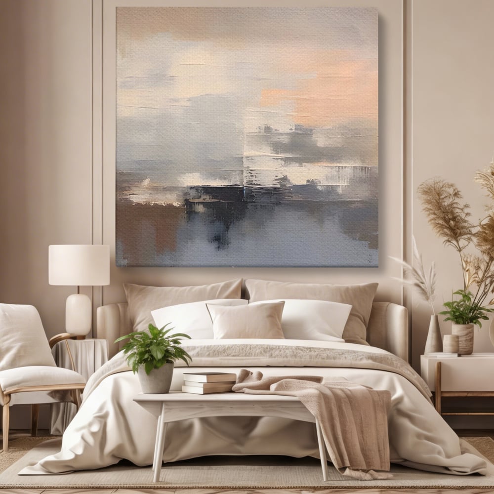 Tablou Canvas Premium LuxCanva® A1592, Gri Gradual , Living, Abstract, Decorativ, Neutru, Dormtior, Culori Vibrante