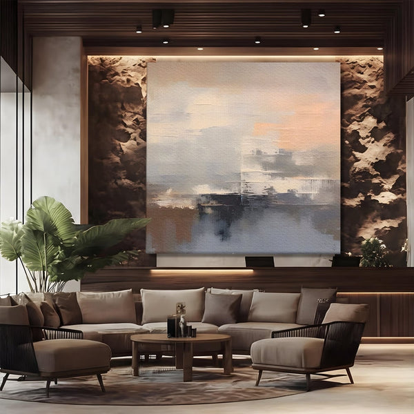 Tablou Canvas Premium LuxCanva® A1592, Gri Gradual , Living, Abstract, Decorativ, Neutru, Dormtior, Culori Vibrante