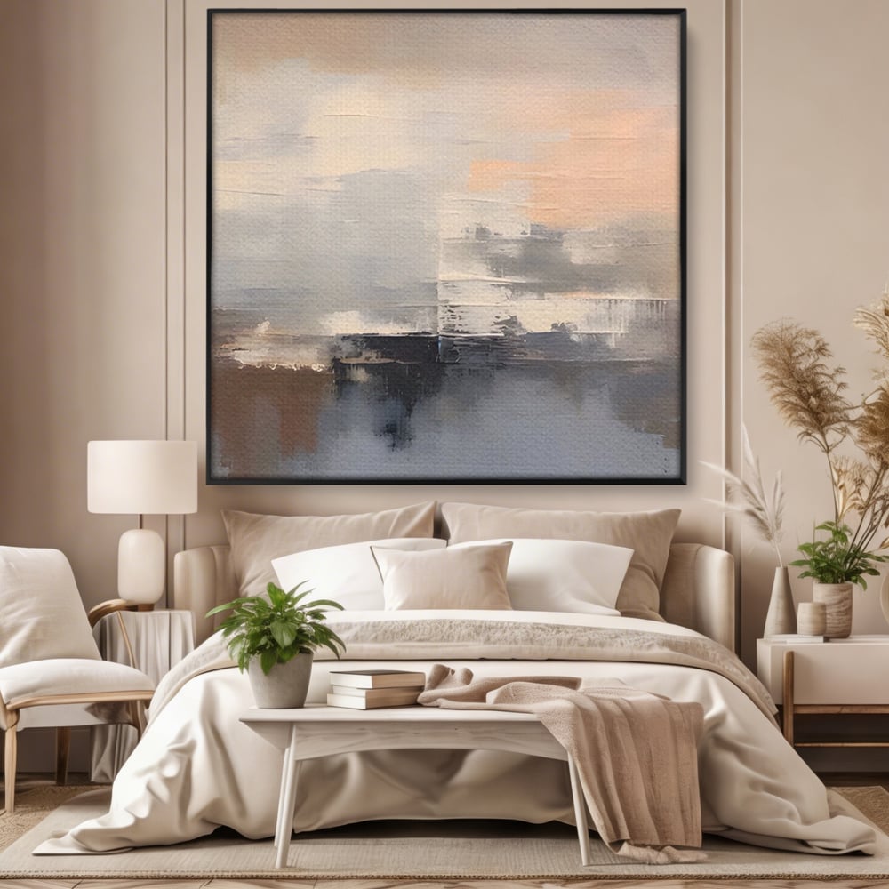 Tablou Canvas Premium LuxCanva® A1592, Gri Gradual , Living, Abstract, Decorativ, Neutru, Dormtior, Culori Vibrante