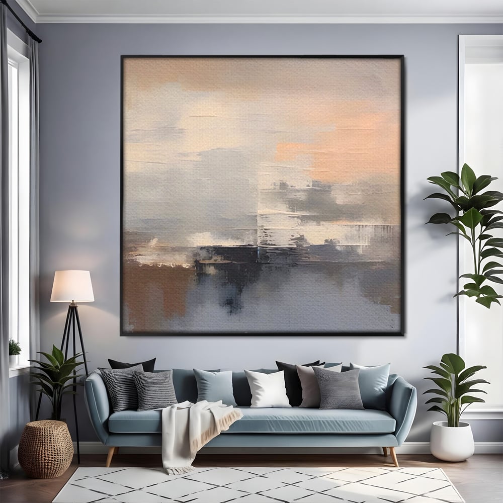 Tablou Canvas Premium LuxCanva® A1592, Gri Gradual , Living, Abstract, Decorativ, Neutru, Dormtior, Culori Vibrante