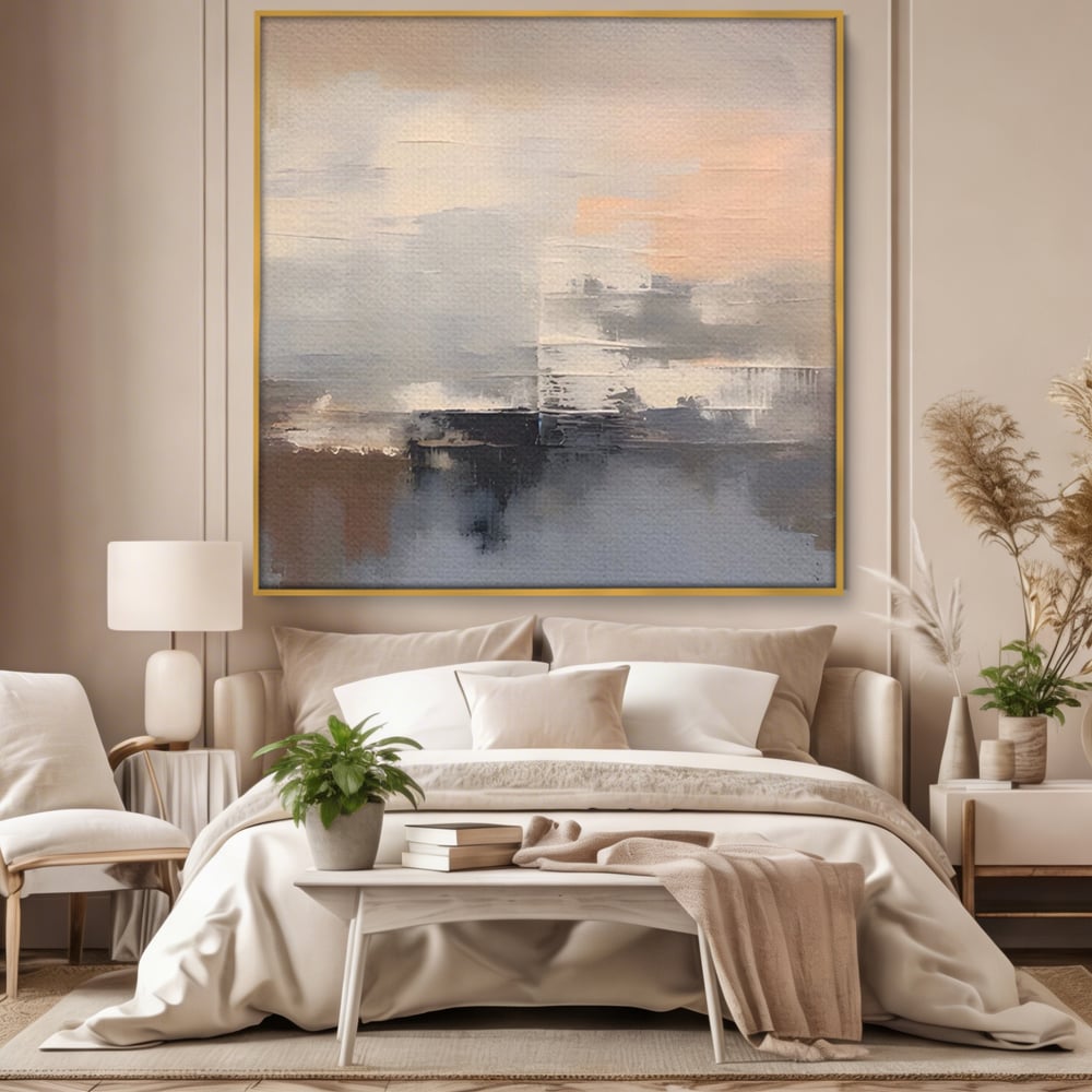 Tablou Canvas Premium LuxCanva® A1592, Gri Gradual , Living, Abstract, Decorativ, Neutru, Dormtior, Culori Vibrante