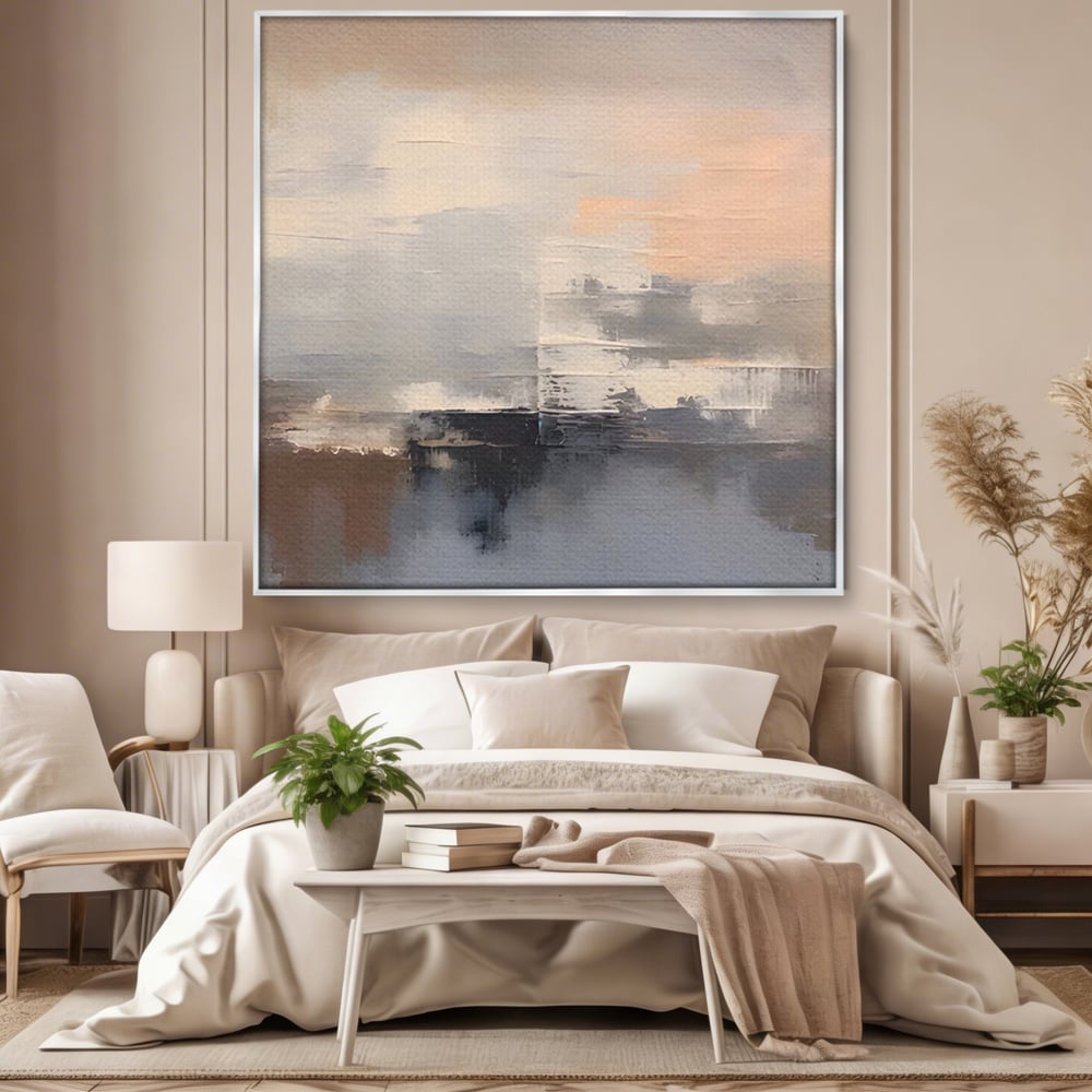 Tablou Canvas Premium LuxCanva® A1592, Gri Gradual , Living, Abstract, Decorativ, Neutru, Dormtior, Culori Vibrante