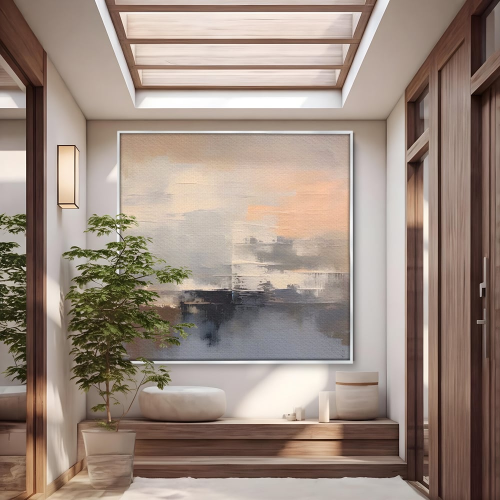 Tablou Canvas Premium LuxCanva® A1592, Gri Gradual , Living, Abstract, Decorativ, Neutru, Dormtior, Culori Vibrante