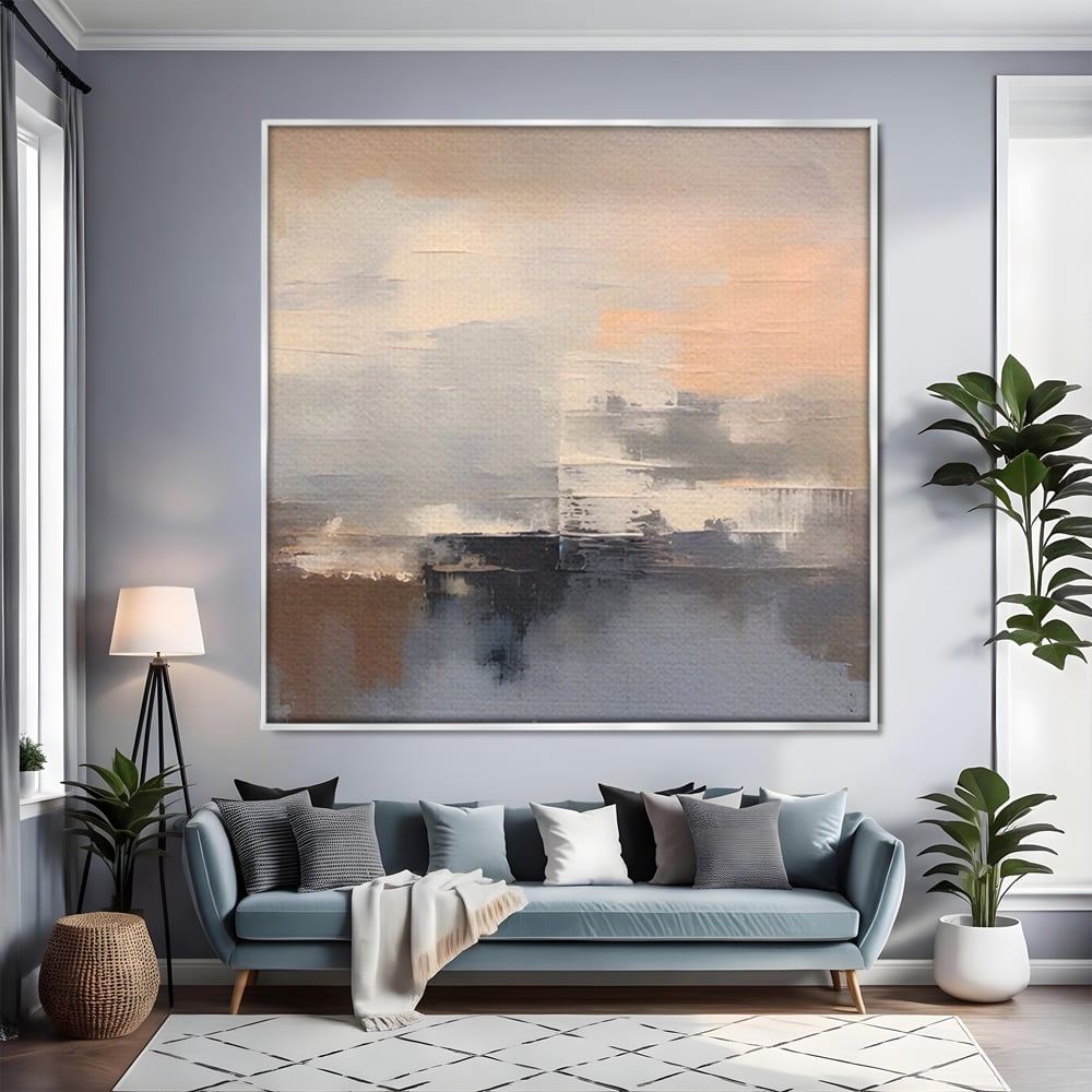 Tablou Canvas Premium LuxCanva® A1592, Gri Gradual , Living, Abstract, Decorativ, Neutru, Dormtior, Culori Vibrante