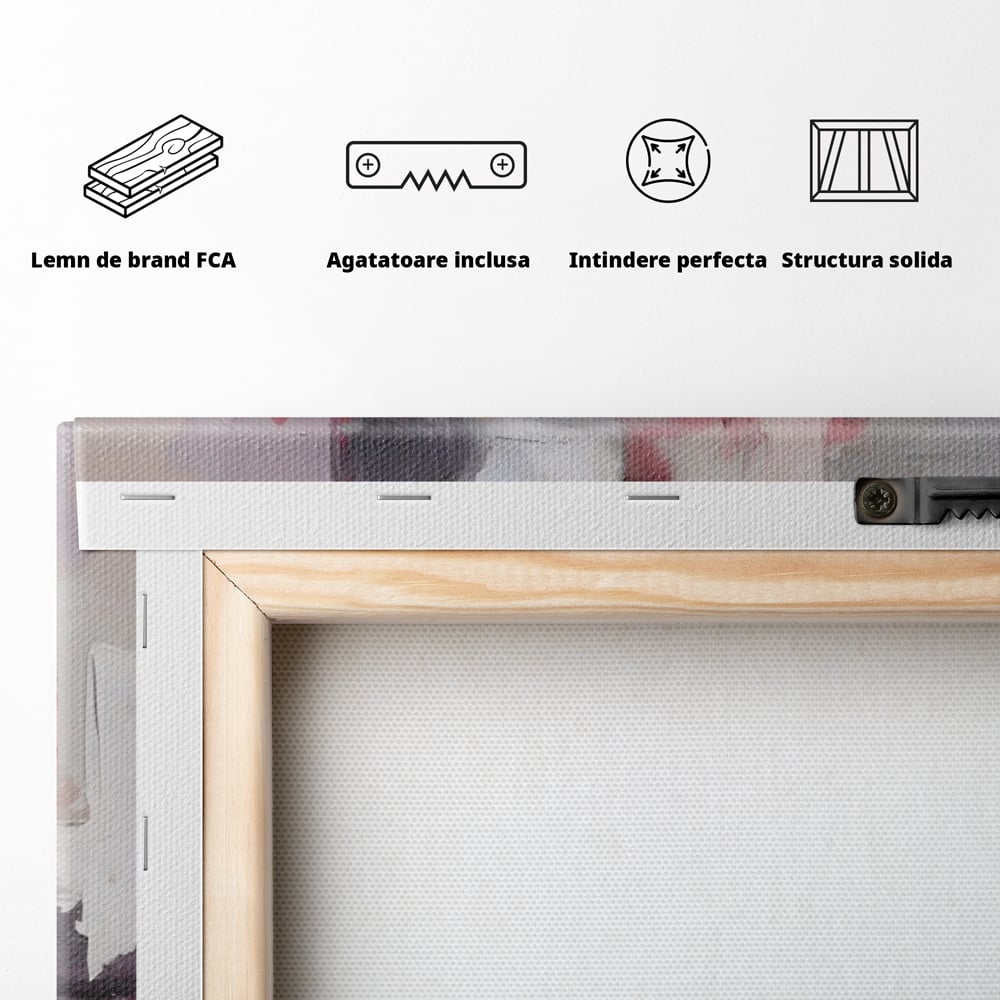 Tablou Canvas Premium LuxCanva® A1595, Transformare Graduala , Dormitor, Simfonie, Rosu, Contrast, Decorativ, Culori Vibrante