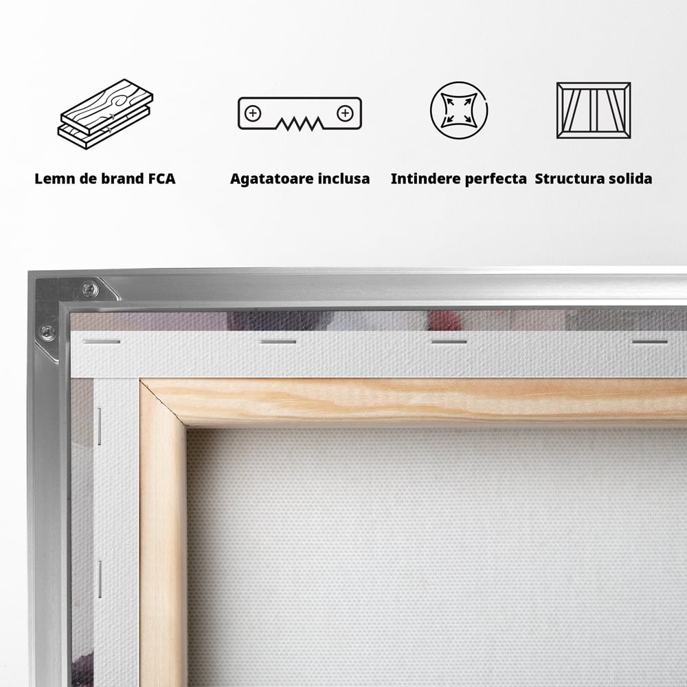 Tablou Canvas Premium LuxCanva® A1595, Transformare Graduala , Dormitor, Simfonie, Rosu, Contrast, Decorativ, Culori Vibrante