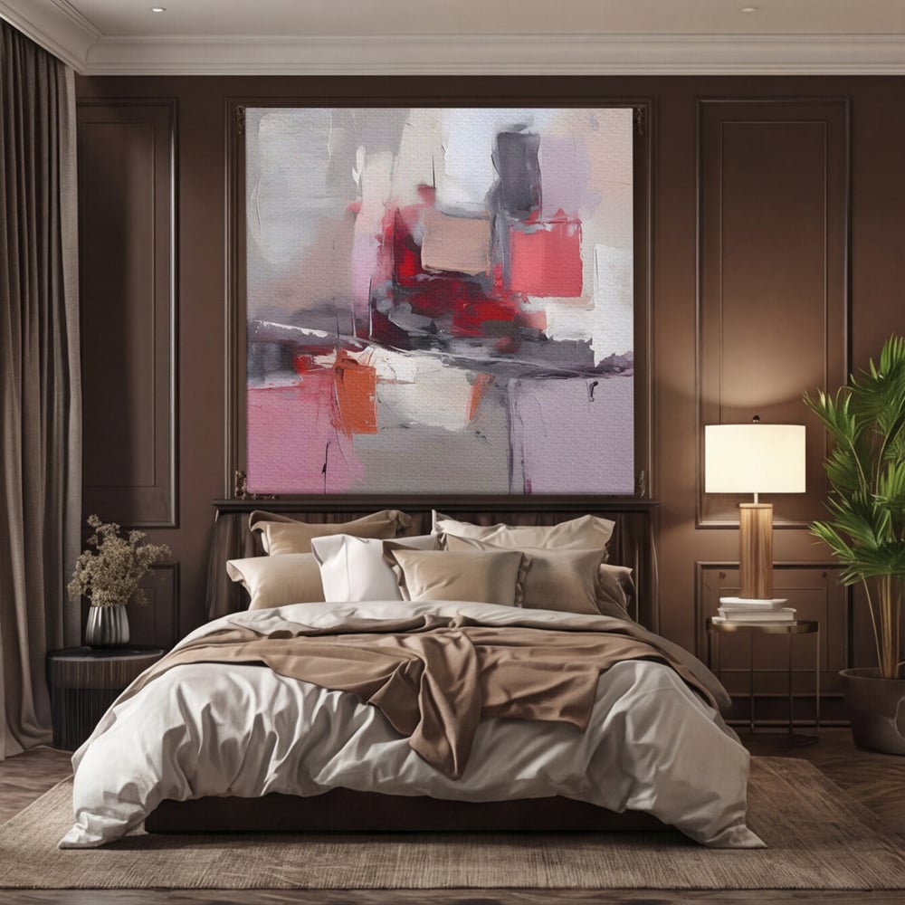 Tablou Canvas Premium LuxCanva® A1595, Transformare Graduala , Dormitor, Simfonie, Rosu, Contrast, Decorativ, Culori Vibrante