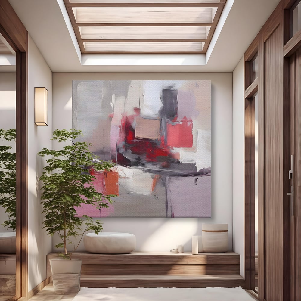 Tablou Canvas Premium LuxCanva® A1595, Transformare Graduala , Dormitor, Simfonie, Rosu, Contrast, Decorativ, Culori Vibrante
