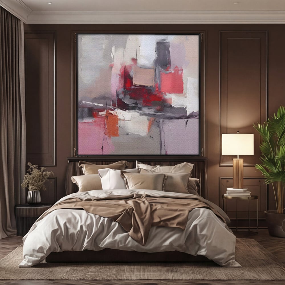 Tablou Canvas Premium LuxCanva® A1595, Transformare Graduala , Dormitor, Simfonie, Rosu, Contrast, Decorativ, Culori Vibrante