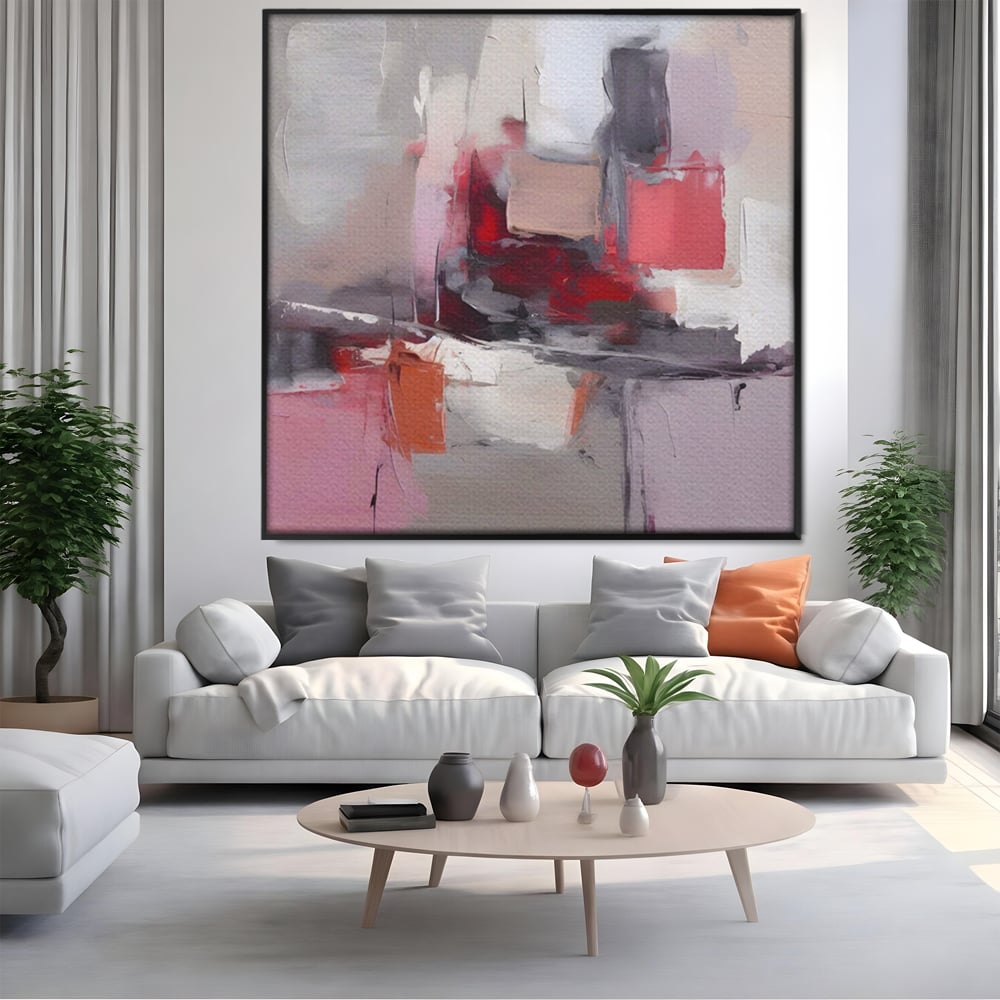 Tablou Canvas Premium LuxCanva® A1595, Transformare Graduala , Dormitor, Simfonie, Rosu, Contrast, Decorativ, Culori Vibrante