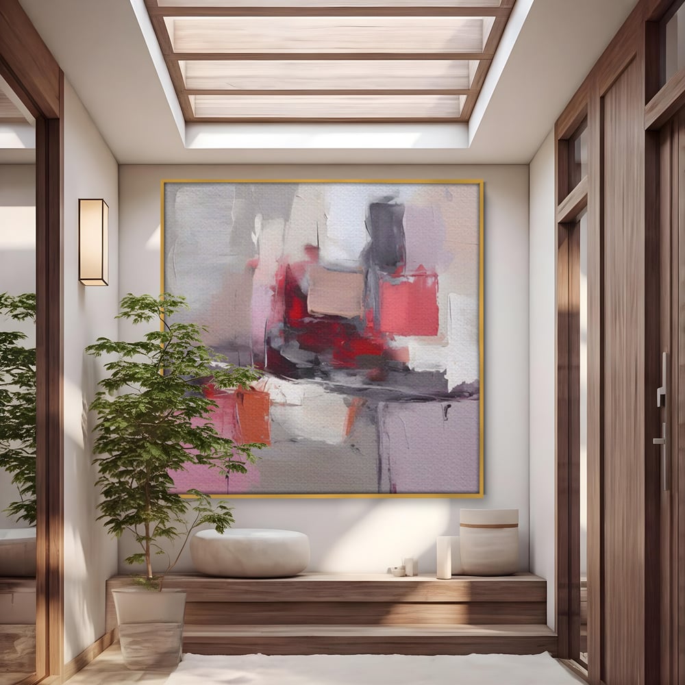 Tablou Canvas Premium LuxCanva® A1595, Transformare Graduala , Dormitor, Simfonie, Rosu, Contrast, Decorativ, Culori Vibrante