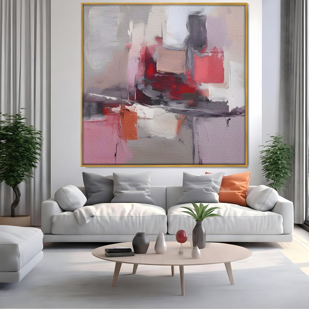 Tablou Canvas Premium LuxCanva® A1595, Transformare Graduala , Dormitor, Simfonie, Rosu, Contrast, Decorativ, Culori Vibrante