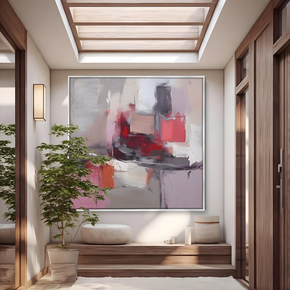 Tablou Canvas Premium LuxCanva® A1595, Transformare Graduala , Dormitor, Simfonie, Rosu, Contrast, Decorativ, Culori Vibrante