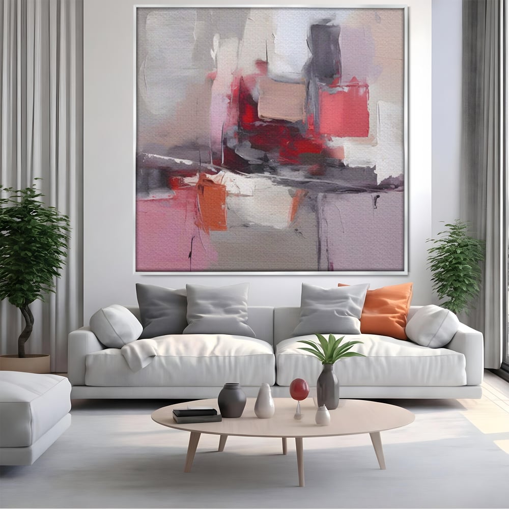 Tablou Canvas Premium LuxCanva® A1595, Transformare Graduala , Dormitor, Simfonie, Rosu, Contrast, Decorativ, Culori Vibrante