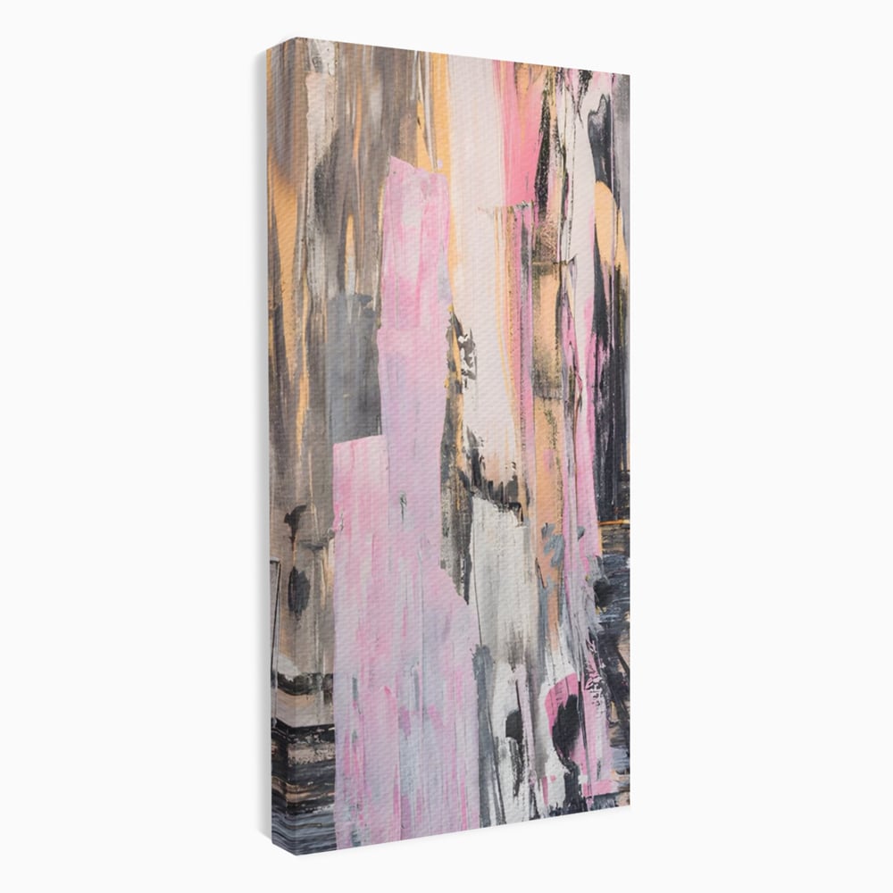 Tablou Canvas Premium LuxCanva® A1596, Roz Liniar , Dormitor, Simfonie, Contrast, Living, Decorativ, Culori Vibrante