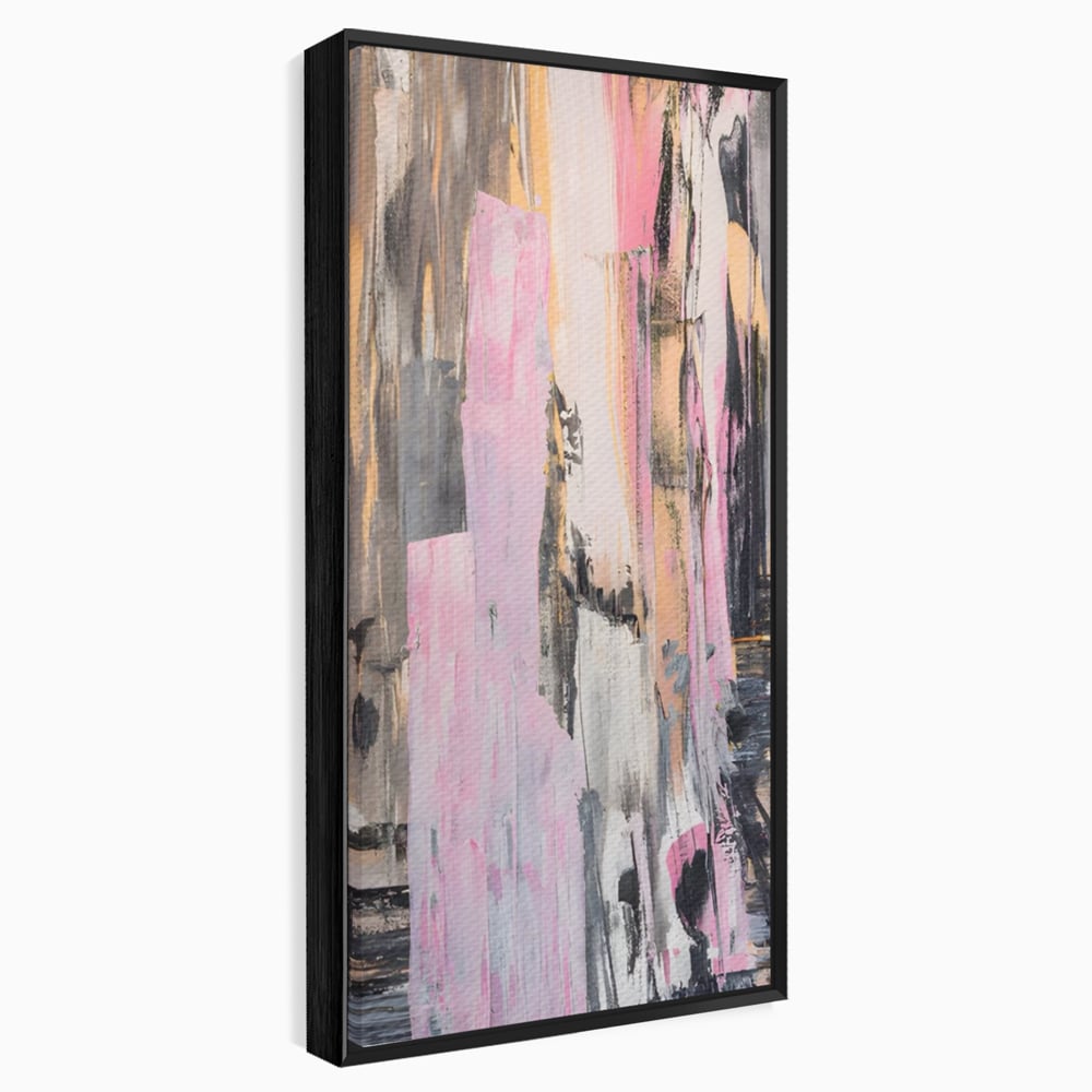 Tablou Canvas Premium LuxCanva® A1596, Roz Liniar , Dormitor, Simfonie, Contrast, Living, Decorativ, Culori Vibrante