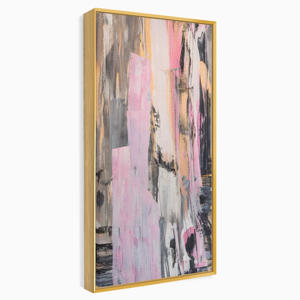 Tablou Canvas Premium LuxCanva® A1596, Roz Liniar , Dormitor, Simfonie, Contrast, Living, Decorativ, Culori Vibrante