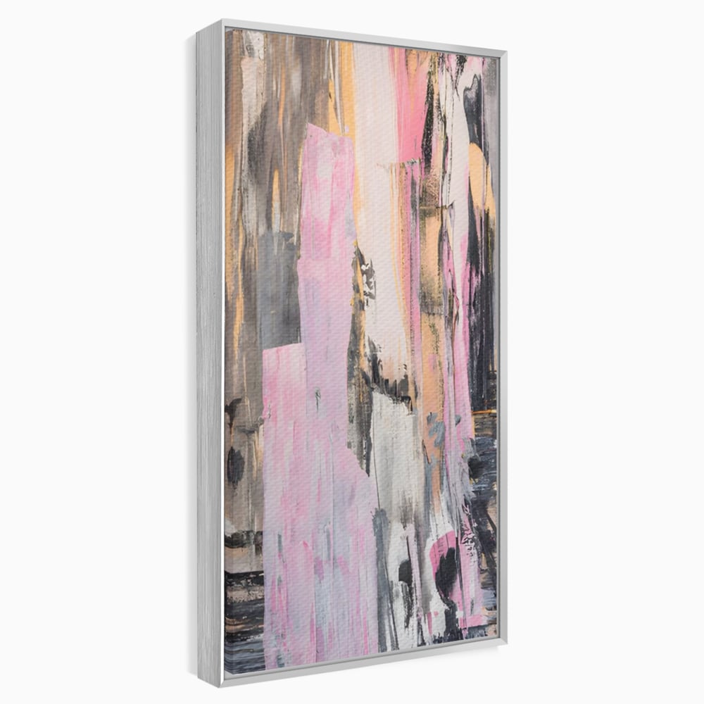 Tablou Canvas Premium LuxCanva® A1596, Roz Liniar , Dormitor, Simfonie, Contrast, Living, Decorativ, Culori Vibrante