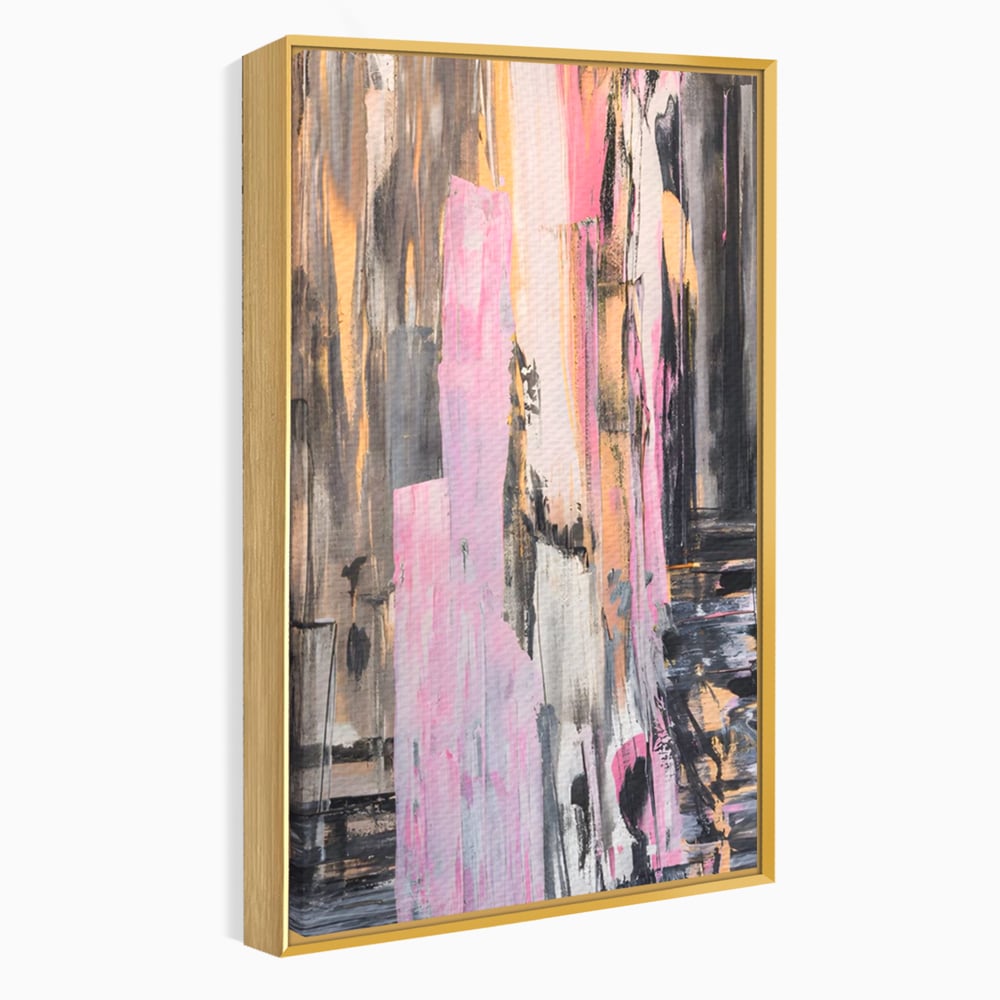Tablou Canvas Premium LuxCanva® A1596, Roz Liniar , Dormitor, Simfonie, Contrast, Living, Decorativ, Culori Vibrante