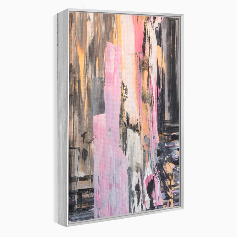 Tablou Canvas Premium LuxCanva® A1596, Roz Liniar , Dormitor, Simfonie, Contrast, Living, Decorativ, Culori Vibrante