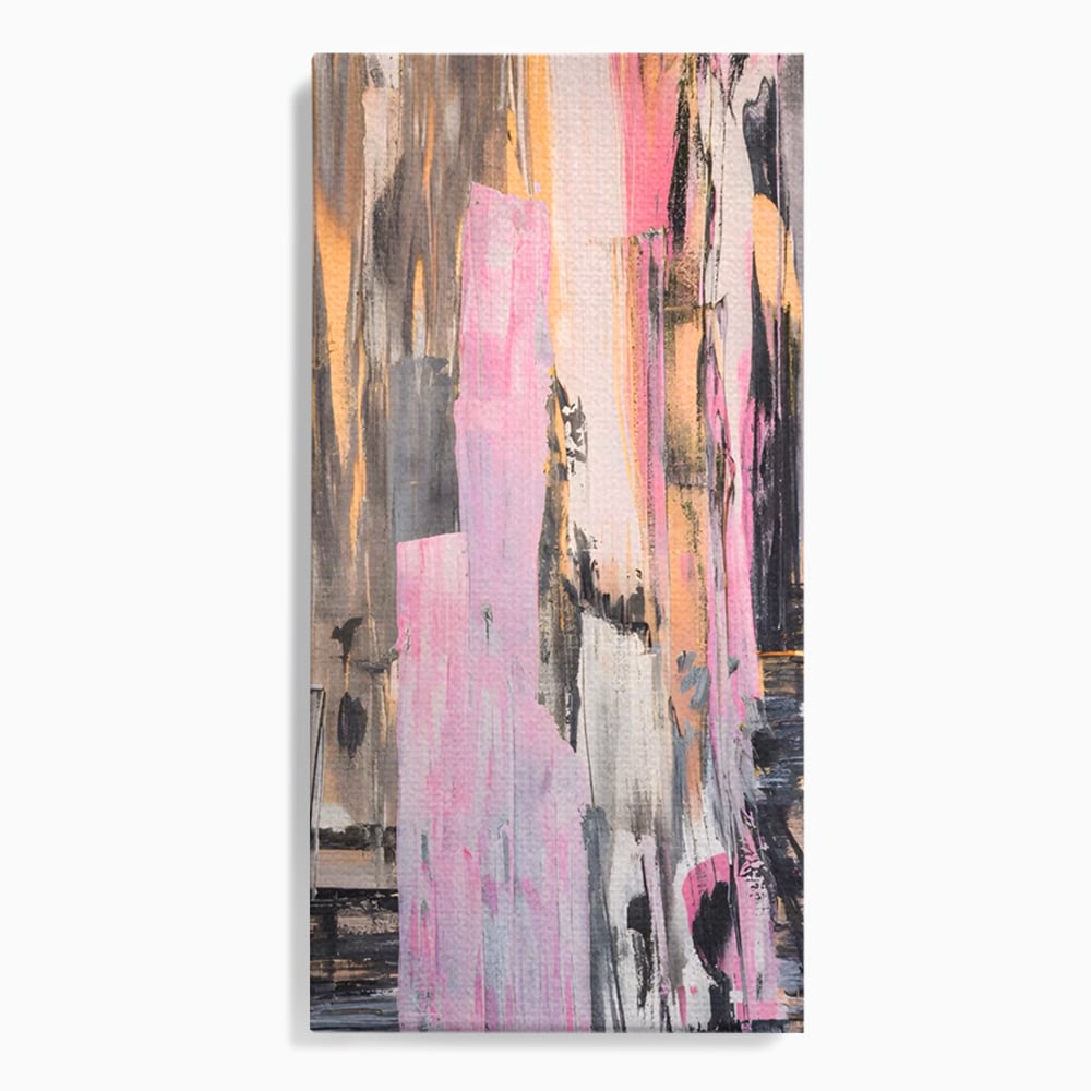 Tablou Canvas Premium LuxCanva® A1596, Roz Liniar , Dormitor, Simfonie, Contrast, Living, Decorativ, Culori Vibrante