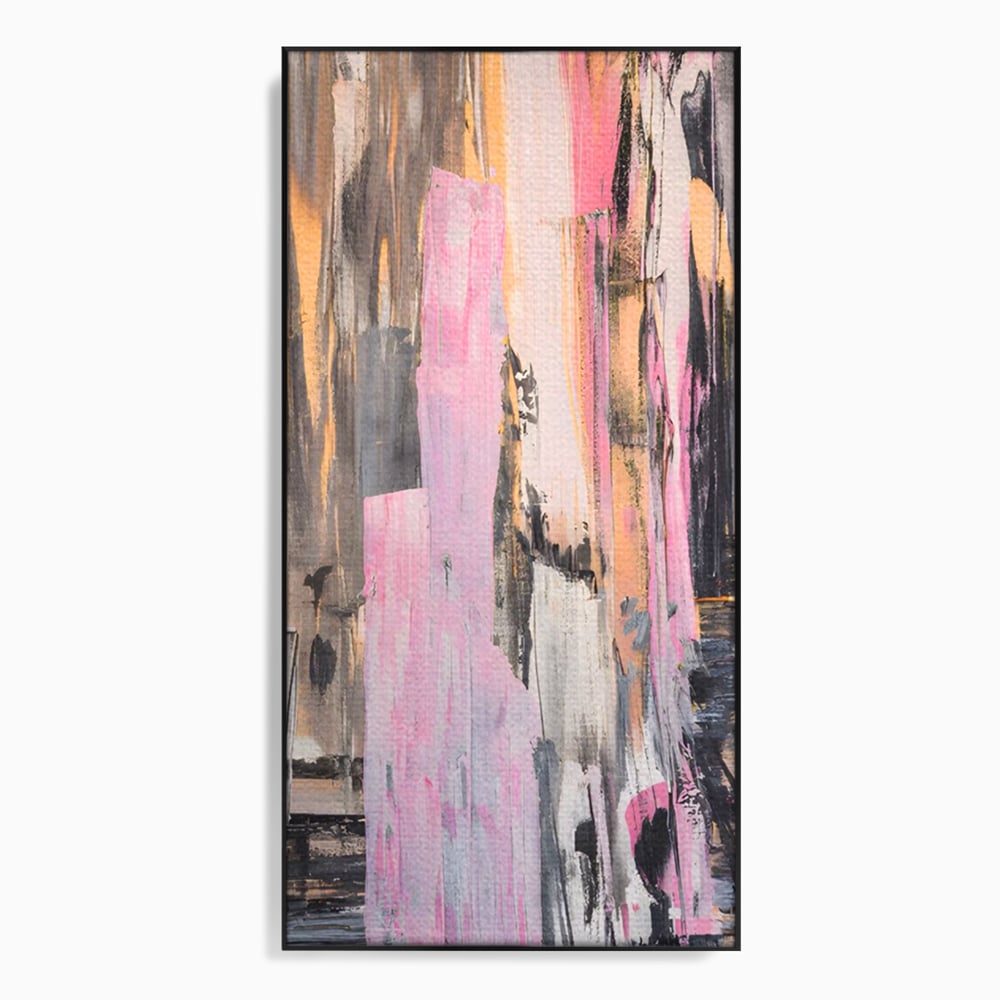 Tablou Canvas Premium LuxCanva® A1596, Roz Liniar , Dormitor, Simfonie, Contrast, Living, Decorativ, Culori Vibrante