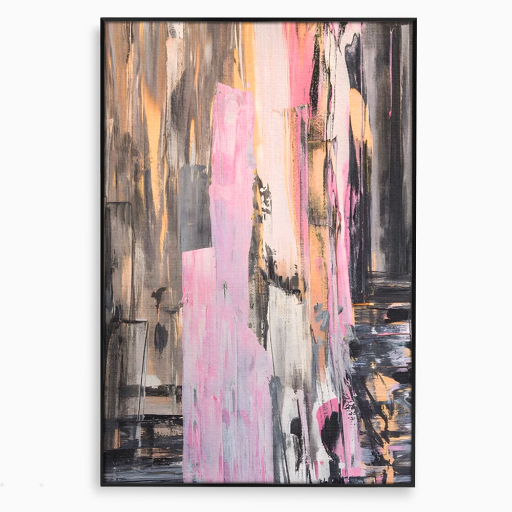 Tablou Canvas Premium LuxCanva® A1596, Roz Liniar , Dormitor, Simfonie, Contrast, Living, Decorativ, Culori Vibrante