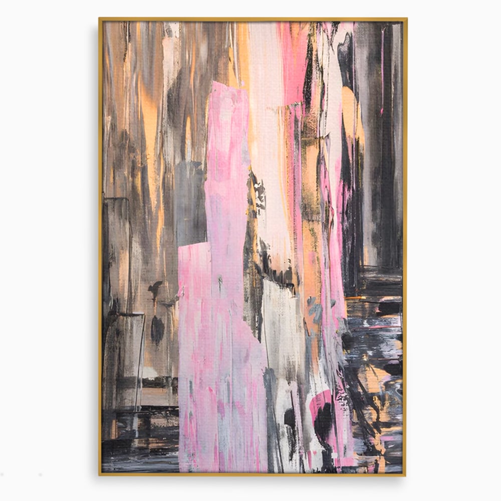 Tablou Canvas Premium LuxCanva® A1596, Roz Liniar , Dormitor, Simfonie, Contrast, Living, Decorativ, Culori Vibrante