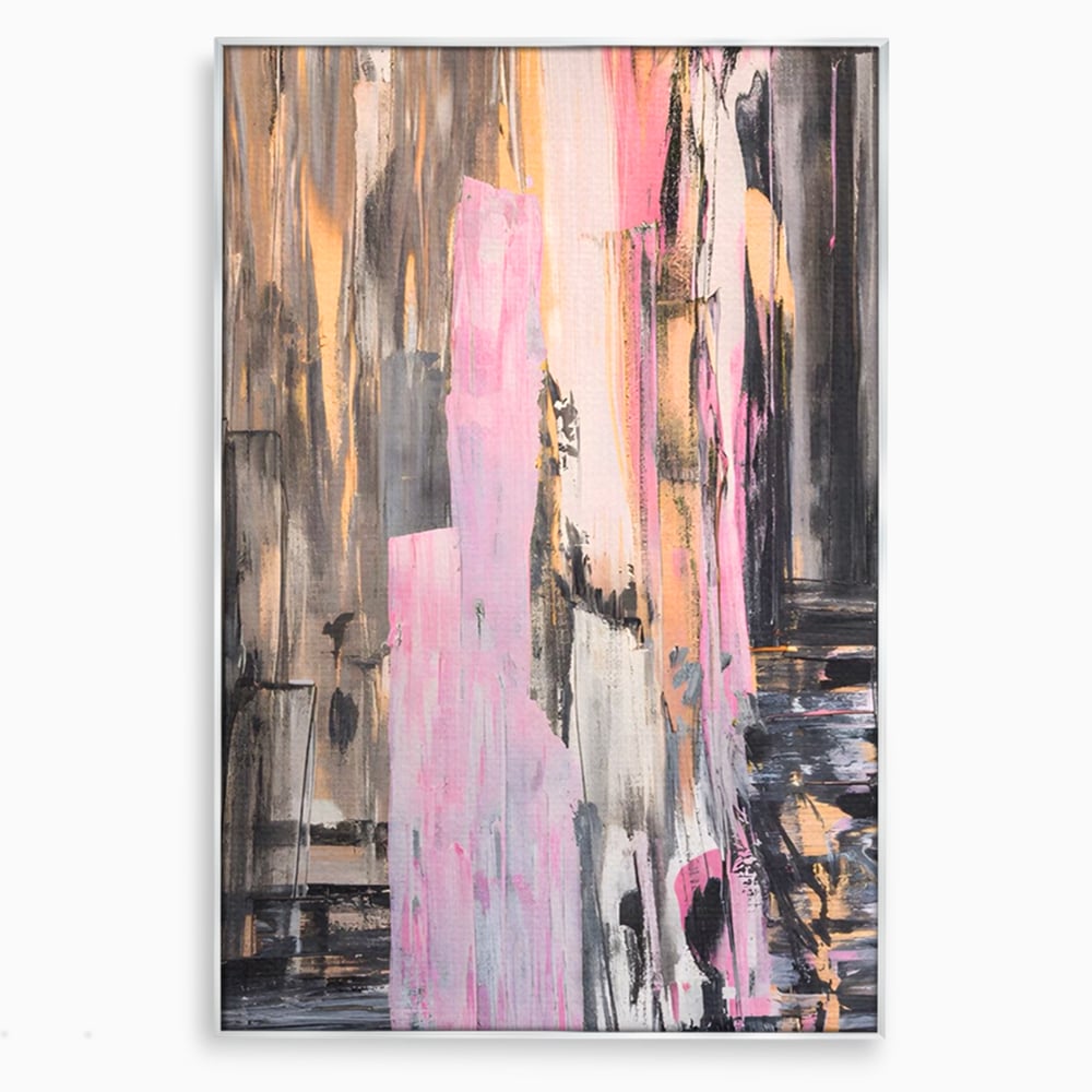 Tablou Canvas Premium LuxCanva® A1596, Roz Liniar , Dormitor, Simfonie, Contrast, Living, Decorativ, Culori Vibrante