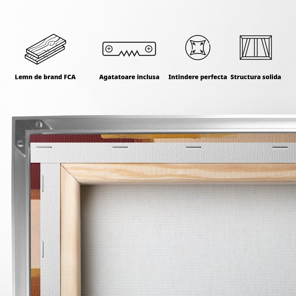 Tablou Canvas Premium LuxCanva® A1597, Abstract Gold , Dormitor, Vibratie Colorata, Patrate, Living, Culori Vibrante