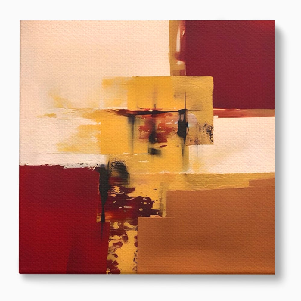 Tablou Canvas Premium LuxCanva® A1597, Abstract Gold , Dormitor, Vibratie Colorata, Patrate, Living, Culori Vibrante