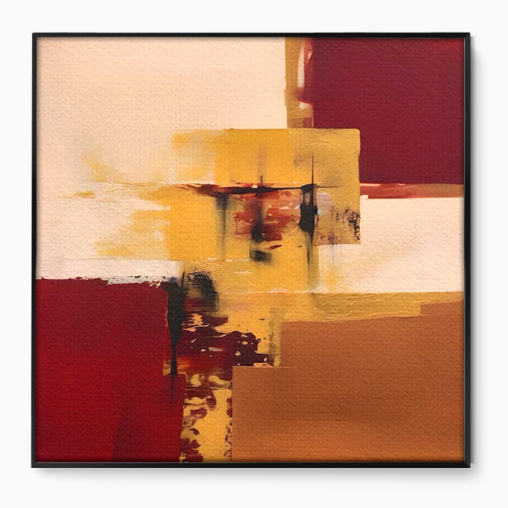Tablou Canvas Premium LuxCanva® A1597, Abstract Gold , Dormitor, Vibratie Colorata, Patrate, Living, Culori Vibrante