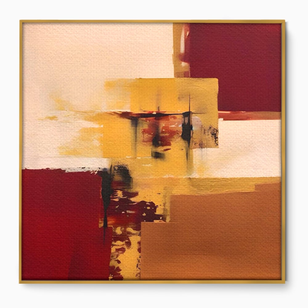 Tablou Canvas Premium LuxCanva® A1597, Abstract Gold , Dormitor, Vibratie Colorata, Patrate, Living, Culori Vibrante