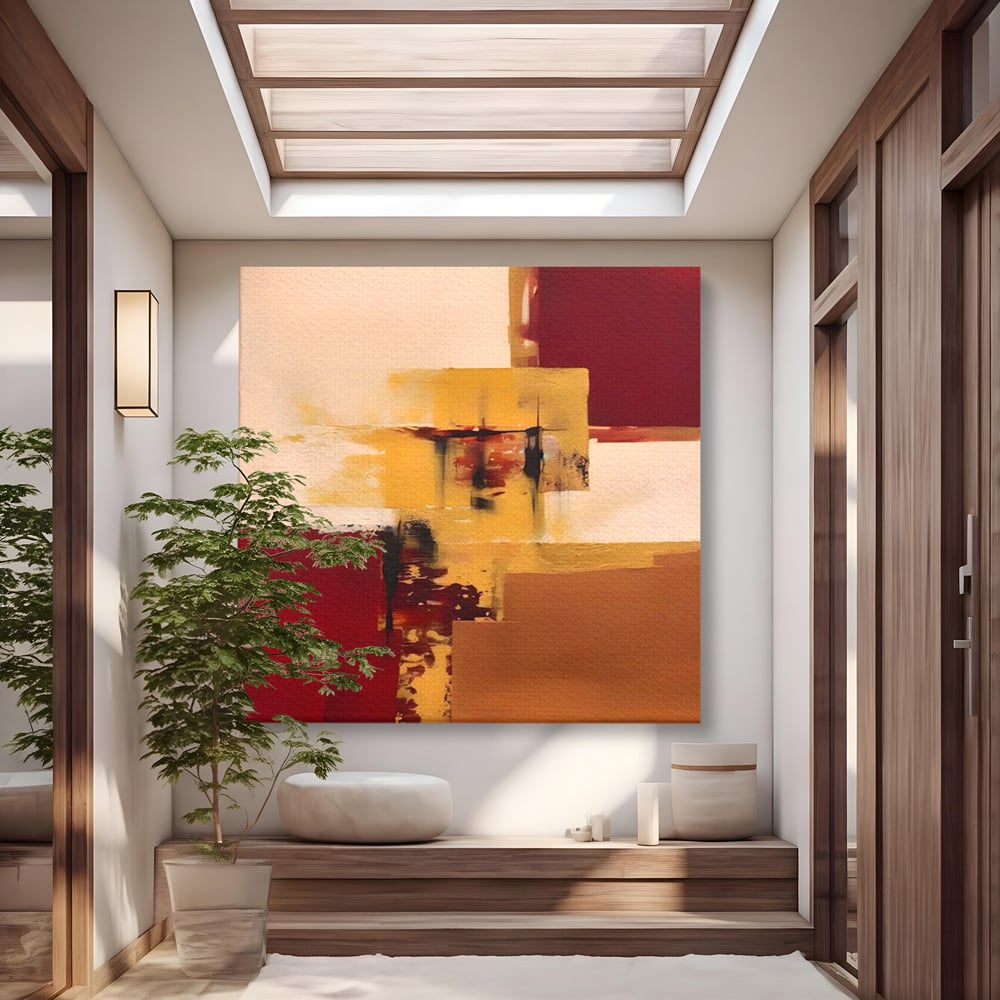 Tablou Canvas Premium LuxCanva® A1597, Abstract Gold , Dormitor, Vibratie Colorata, Patrate, Living, Culori Vibrante