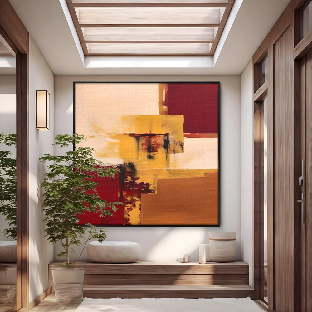 Tablou Canvas Premium LuxCanva® A1597, Abstract Gold , Dormitor, Vibratie Colorata, Patrate, Living, Culori Vibrante