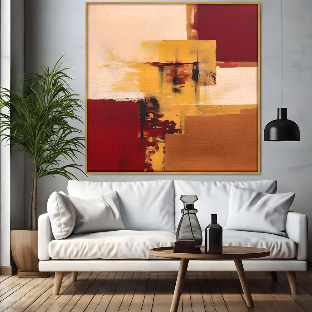 Tablou Canvas Premium LuxCanva® A1597, Abstract Gold , Dormitor, Vibratie Colorata, Patrate, Living, Culori Vibrante