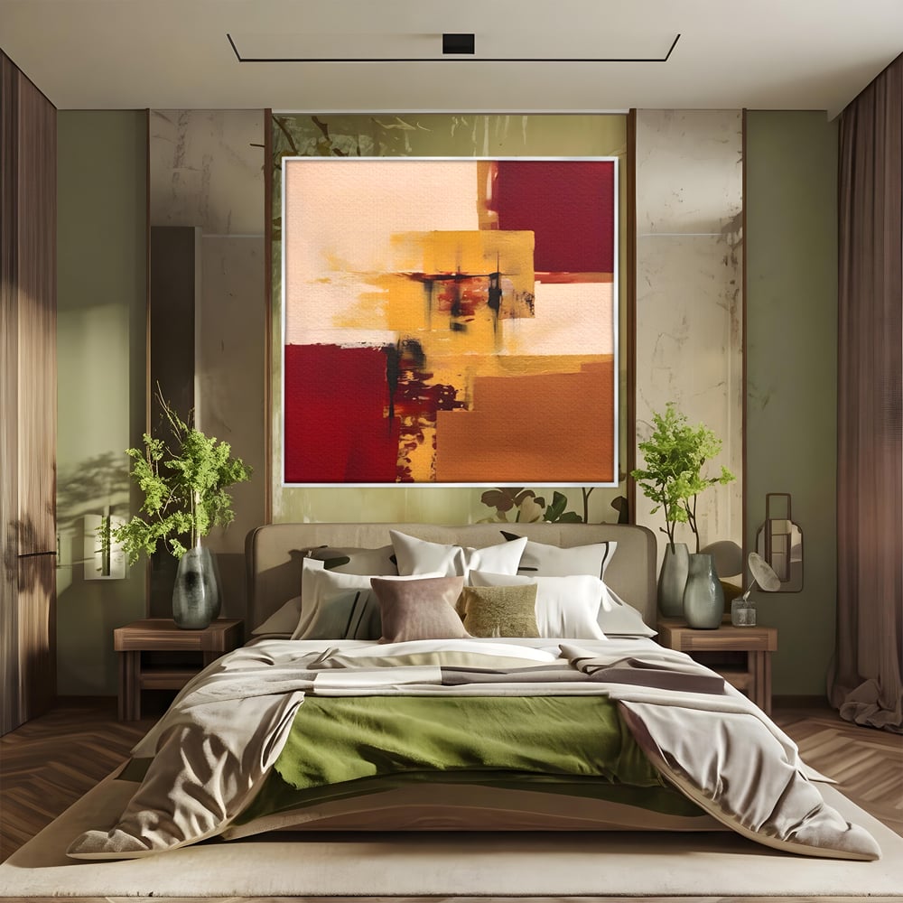 Tablou Canvas Premium LuxCanva® A1597, Abstract Gold , Dormitor, Vibratie Colorata, Patrate, Living, Culori Vibrante