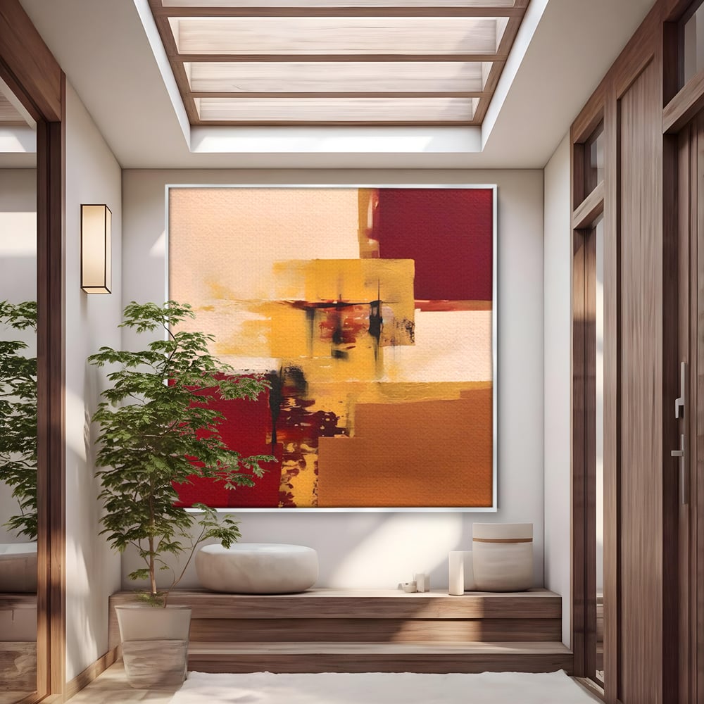 Tablou Canvas Premium LuxCanva® A1597, Abstract Gold , Dormitor, Vibratie Colorata, Patrate, Living, Culori Vibrante