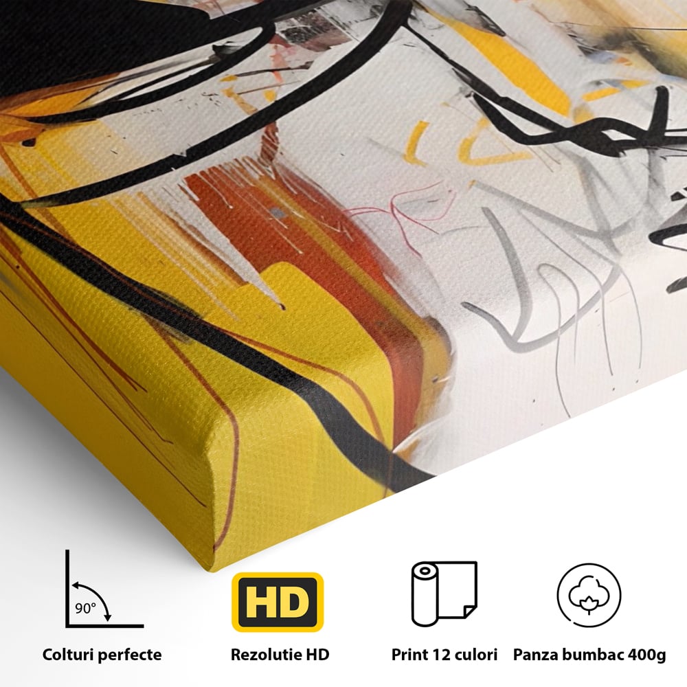 Tablou Canvas Premium LuxCanva® A1598, Abstract Face , Dormitor, Fata, Sentimente, Vibratie Vizuala, Living, Culori Vibrante