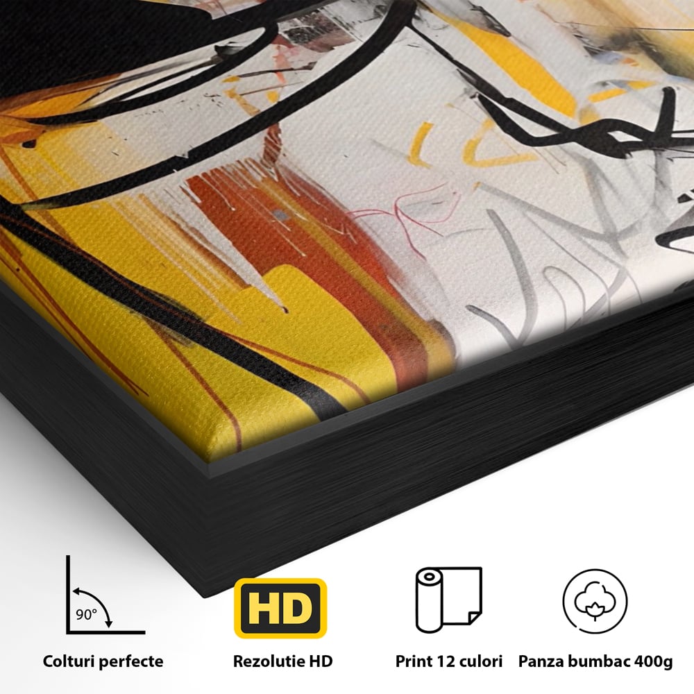 Tablou Canvas Premium LuxCanva® A1598, Abstract Face , Dormitor, Fata, Sentimente, Vibratie Vizuala, Living, Culori Vibrante