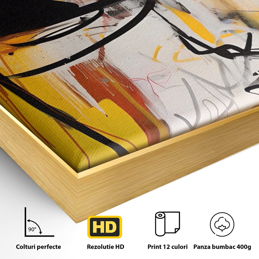 Tablou Canvas Premium LuxCanva® A1598, Abstract Face , Dormitor, Fata, Sentimente, Vibratie Vizuala, Living, Culori Vibrante