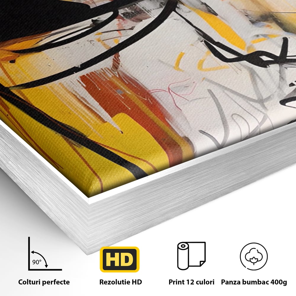 Tablou Canvas Premium LuxCanva® A1598, Abstract Face , Dormitor, Fata, Sentimente, Vibratie Vizuala, Living, Culori Vibrante