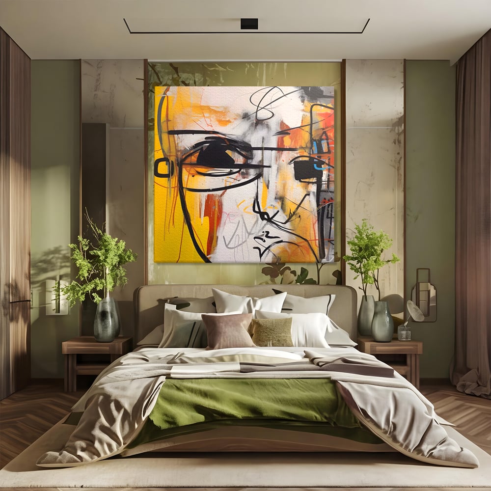 Tablou Canvas Premium LuxCanva® A1598, Abstract Face , Dormitor, Fata, Sentimente, Vibratie Vizuala, Living, Culori Vibrante