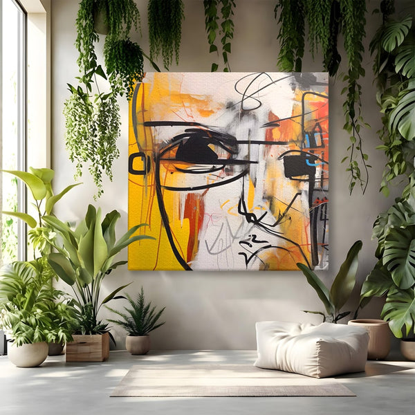 Tablou Canvas Premium LuxCanva® A1598, Abstract Face , Dormitor, Fata, Sentimente, Vibratie Vizuala, Living, Culori Vibrante