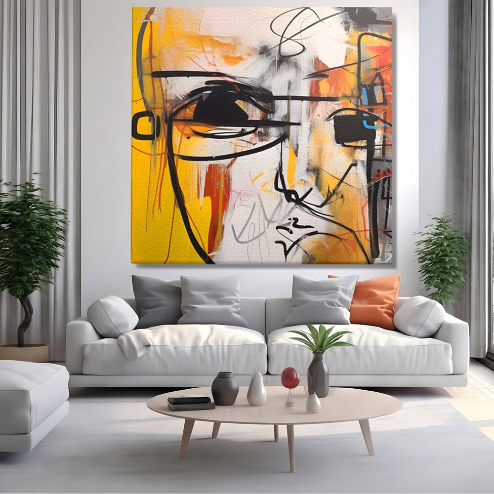 Tablou Canvas Premium LuxCanva® A1598, Abstract Face , Dormitor, Fata, Sentimente, Vibratie Vizuala, Living, Culori Vibrante