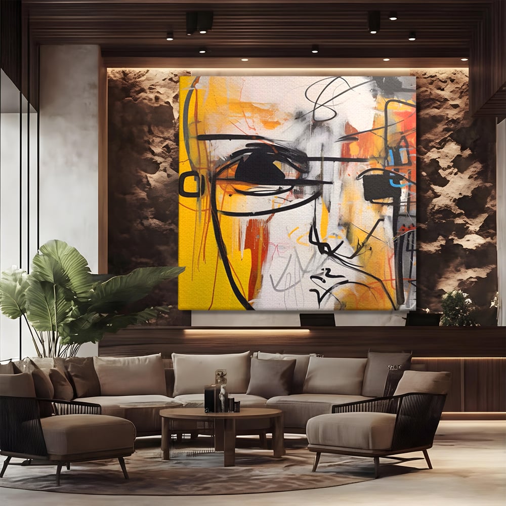 Tablou Canvas Premium LuxCanva® A1598, Abstract Face , Dormitor, Fata, Sentimente, Vibratie Vizuala, Living, Culori Vibrante
