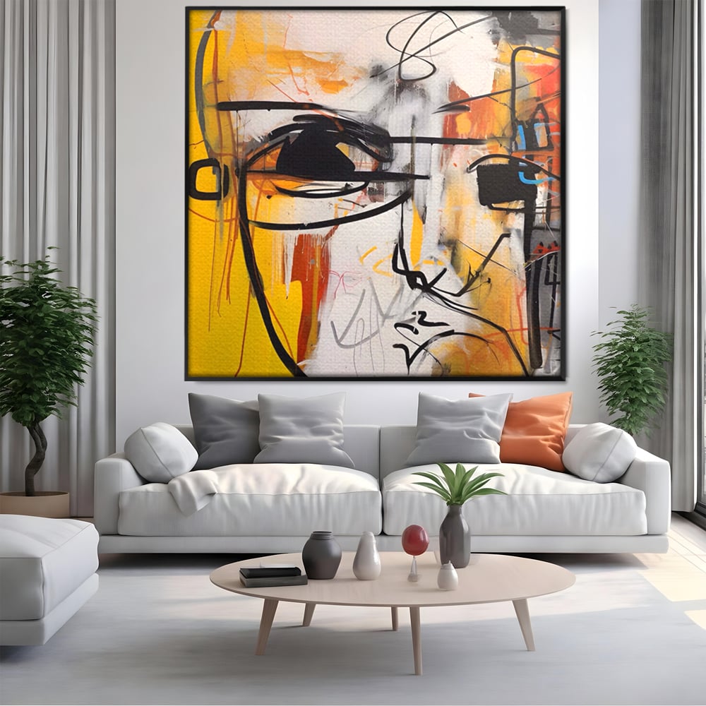 Tablou Canvas Premium LuxCanva® A1598, Abstract Face , Dormitor, Fata, Sentimente, Vibratie Vizuala, Living, Culori Vibrante