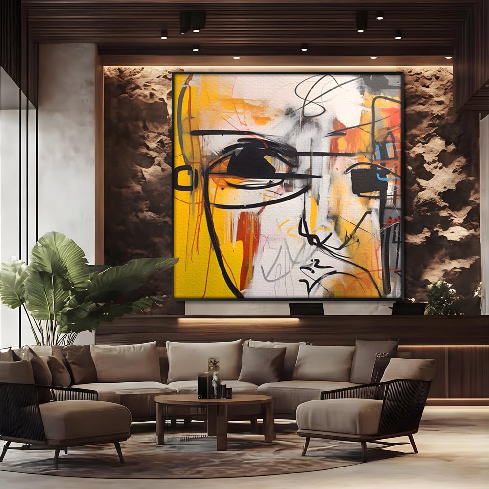 Tablou Canvas Premium LuxCanva® A1598, Abstract Face , Dormitor, Fata, Sentimente, Vibratie Vizuala, Living, Culori Vibrante